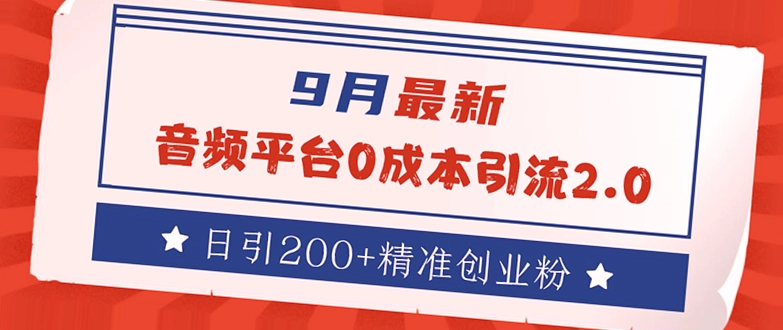 2024创业必备：零成本音频平台引流，日吸200 精准创业粉全攻略-网赚项目