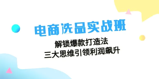 电商选品实战班：解锁爆款打造法，三大思维引领利润飙升-网赚项目