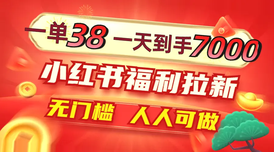 揭秘小红书福利拉新，每天轻松赚取三位数收益，抢占市场蓝海！-网赚项目