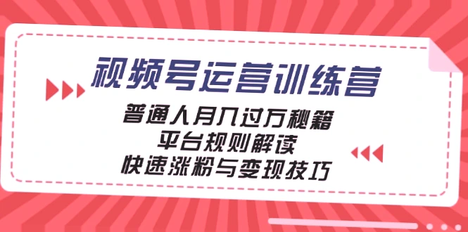 普通人月入更多的秘密：短视频平台运营指南及变现方法-网赚项目