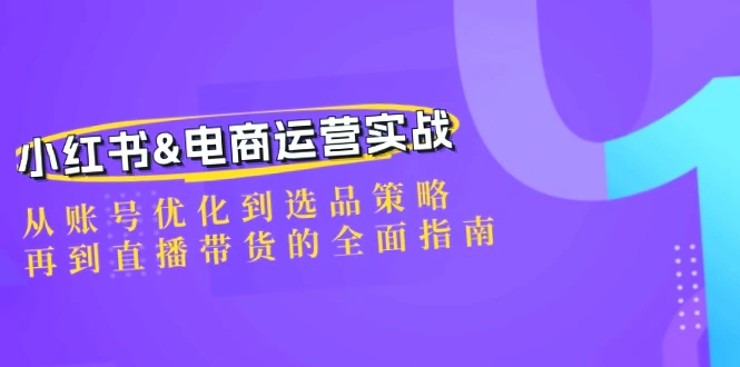 小红书电商运营实战：全方位指南（完整版）-网赚项目