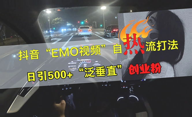 抖音EMO风格引流方法，助力泛 vertical 创业粉月收入破*万-网赚项目