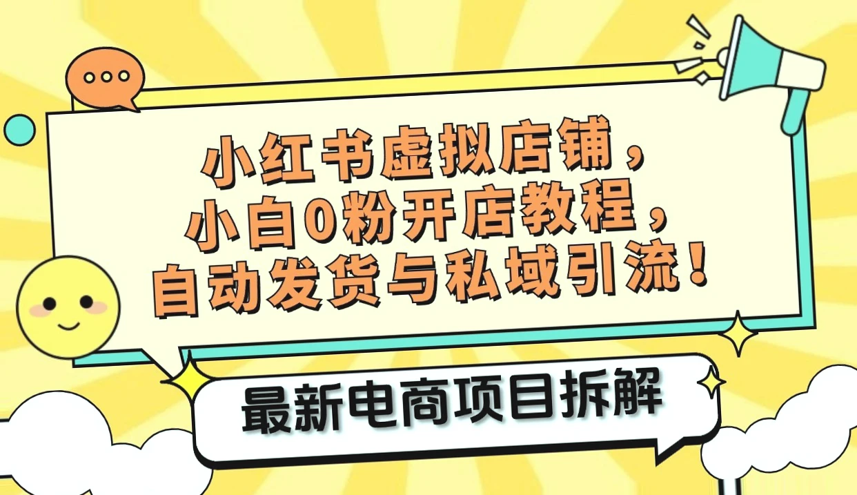 小红书电商运营指南：小白入门必备的被动收益与私域引流策略-网赚项目